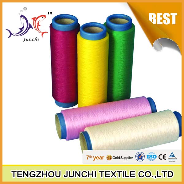 High stretch polyester thread